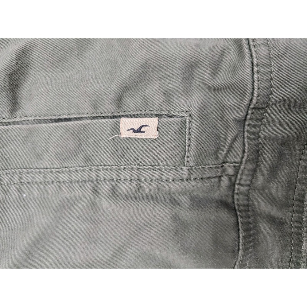 Hollister Women's Utility Jacket Fur Hood Plaid Interior Green Coat Size Large - Picture 5 of 11